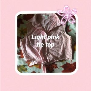 🌸Pink sleeveless tie crop top🌸